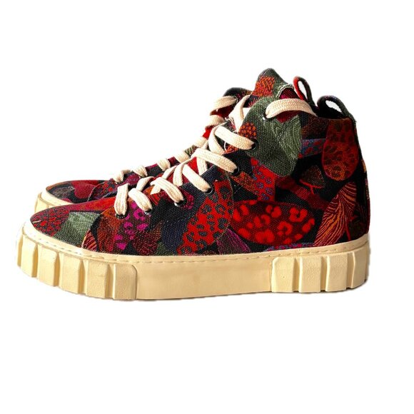 FARM Rio Leopard Mushroom Flatform High Top Sneaker Womens Size 8 NEW